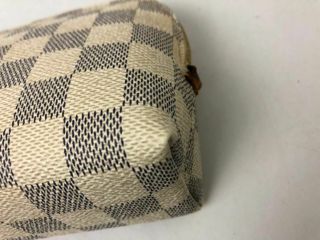 Louis Vuitton Monogram Azur Damier Vanity Hand Bag Purse Cosmetic Case Pouch 4