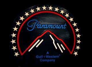 Paramount Pictures Illuminated Marquee Round Light Up Sign Vintage Staven Ny