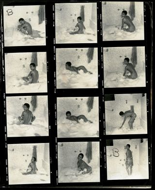 Bunny Yeager Contact Sheet Photo Vintage 1958 Cotton Club Black Dancer Pin Up