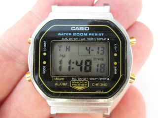 Vintage Mens Lcd Wrist Watch Casio G - Shock 240 Dw - 5200 Japan 1980s Gold Buttons