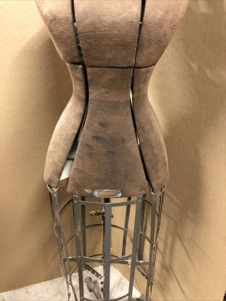 Antique Hall - Borchert Chicago Dress Form Victorian Adjustable Cast Iron Base 3