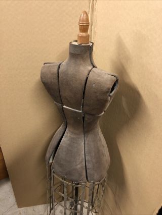 Antique Hall - Borchert Chicago Dress Form Victorian Adjustable Cast Iron Base 6