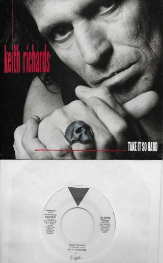 Keith Richards Take It So Hard Rare Promo 45 With Picsleeve Rolling Stones