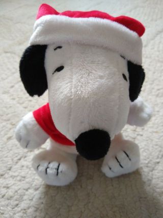 Snoopy Hallmark Christmas Small Plush Wearing A Santa Suit