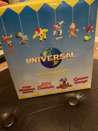 Universal Mini Ornaments Complete Set Of 12 With Rocky And Bullwinkle,  Etc.