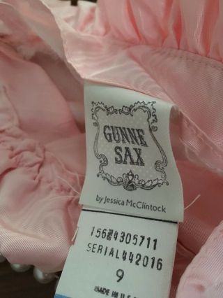 Vtg 1970s Gunne Sax By Jessica McClintock Pink Prom Bridesmaid Dress Size 7 5
