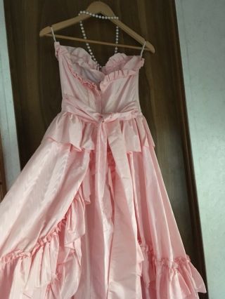 Vtg 1970s Gunne Sax By Jessica McClintock Pink Prom Bridesmaid Dress Size 7 6