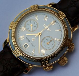 Gents Vintage Russian Poljot 3133 Mechanical Chronograph 23 Jewels Watch
