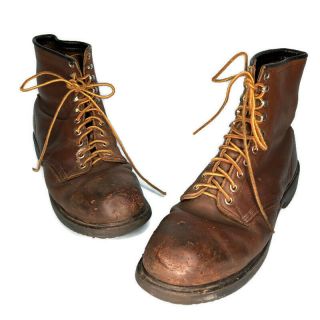 Vintage Red Wing Brown Steel Toe Boots Men 