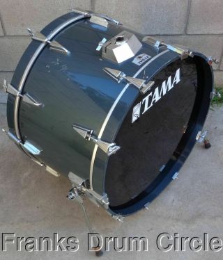 Vintage Tama Granstar 16 " X24 " Bass Drum Gun Metal Grey Blue Kick For Set