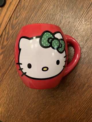 Hello Kitty Gingerbread Red Ceramic Cup Mug By Vandor Sanrio 2014 Hard To Find