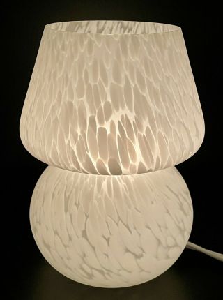 Vintage Mid Century Modern Art Glass Speckle Mushroom Lamp Light