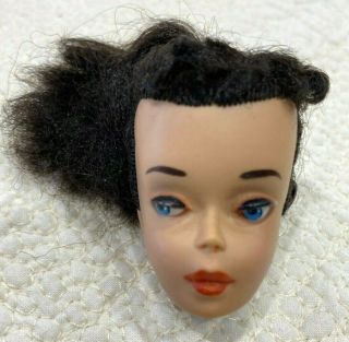 Stunning 3 Vintage Brunette Ponytail Barbie Doll Head W/all Face Paint