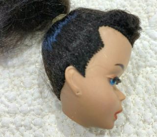 Stunning 3 Vintage Brunette Ponytail Barbie Doll Head w/All Face Paint 2