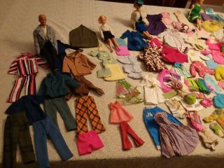 Vintage Barbie Dolls,  Clothes,  Accessories And Carrying Cases