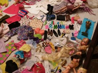 Vintage Barbie dolls,  clothes,  accessories and carrying cases 2