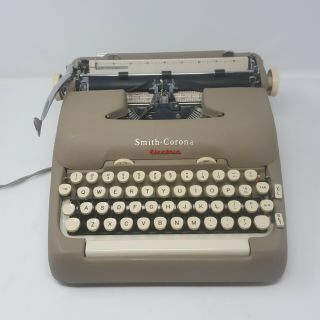 Vintage Smith Corona 5TE Electric Typewriter with Case & Key 1950s SEE VIDEO 5