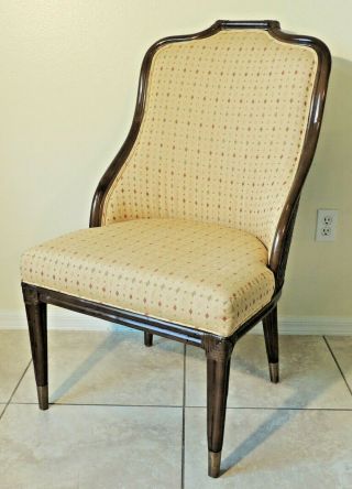 Large Vintage Mid Century Modern Bamboo Wicker Leather Wrapped High Back Chair 3