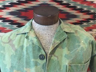 Vintage Vietnam War Mitchell Camo Tailor Theater Made Shirt 60s Leaf In Country 3