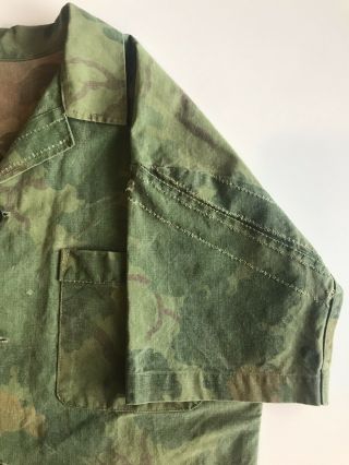 Vintage Vietnam War Mitchell Camo Tailor Theater Made Shirt 60s Leaf In Country 6