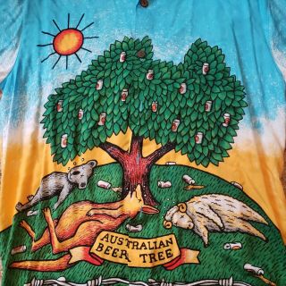 Vintage MAMBO Loud Shirt Australian Beer Tree Size M Reg Mombassa Bitter Advance 2