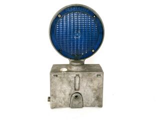 Vintage Toughlite 468 Rr Railroad Warning Light Lamp Industrial Blue Lens
