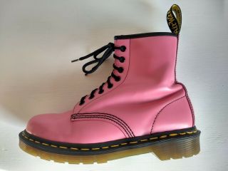 Doc Dr.  Martens Pink Boots 6uk Us:w8 Smooth Leather Made In England Rare Vintage