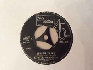 Nowhere To Run Martha And The Vandellas 7” Northern Soul Record