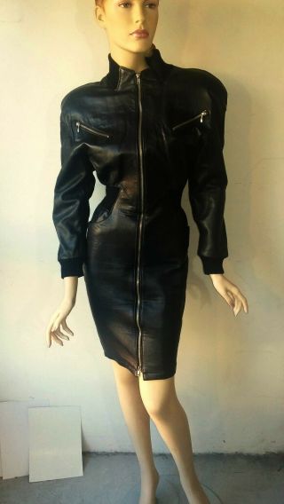 Michael Hoban North Beach Leather Black Dress (size Xs)