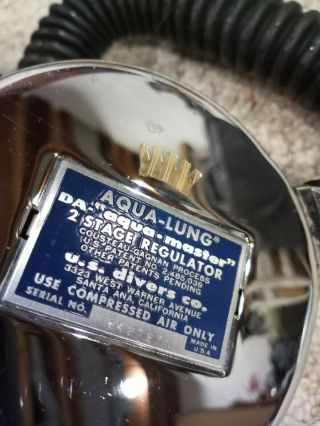 Aqua Lung Aqua Master Vintage Double Hose Scuba Diving Dive 2 Stage Regulator