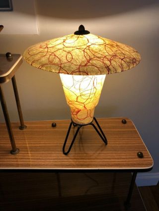 Vintage Mid Century Modern Fiberglass Table Lamp Desk Light Tv Mcm Eames Atomic