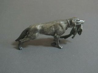 Heavy Vintage Spanish Solid Silver Figure Dog Setter With Phaesant Shot Down