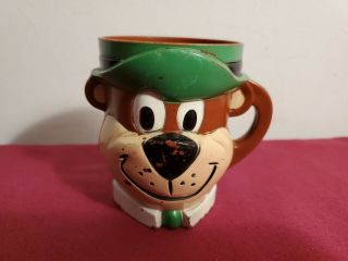 Vintage Plastic Yogi Bear Cup Mug Hanna Barbera 1961 F & F Mold