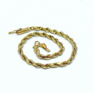 4.  67 Grams Vintage 14k Gold Diamond Cut Rope Bracelet 7”
