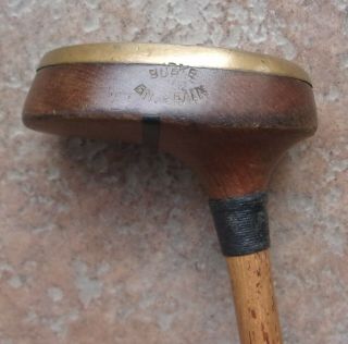 Antique Vintage Rare Burke Patent Endgrain Hickory Wood Shaft Golf Club Putter