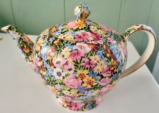 Rare Vintage 1951 Royal Winton Grimwades Balmoral Chintz Albans Teapot: Nr