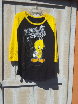 Vintage Looney Tunes Tweety Bird Baseball Jersey T Shirt Jr Size 19 Xxl Nwot