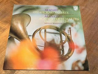 Mozart The 4 Horn Concertos Alan Civil Marriner Philips Lp 6500326 Nm Like