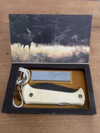 Tres Rare Couteau Vintage Eka Swede 60 Avec Coffret Neuf Stock Pierre à Aiguiser