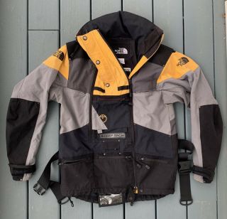 Vtg North Face Steep Tech Jacket Mens M Scot Schmidt Yellow Black Rare