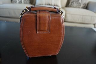 Vintage Ralph Lauren Leather Box Handbag Purse Brown. 3