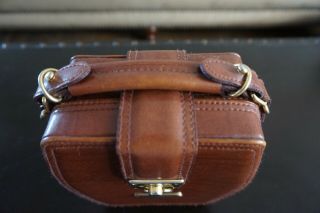 Vintage Ralph Lauren Leather Box Handbag Purse Brown. 4