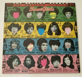 The Rolling Stones “some Girls” Vinyl Lp Album; 1978; Die - Cut Cover Cut - Outs; Nm