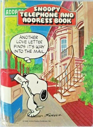 Vintage Peanuts Snoopy Telephone,  Address Book By Butterfly 1958