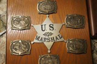 Frontier Marshalls Belt Buckle Display Old West,  Earp,  Holiday,  Cogburn 142