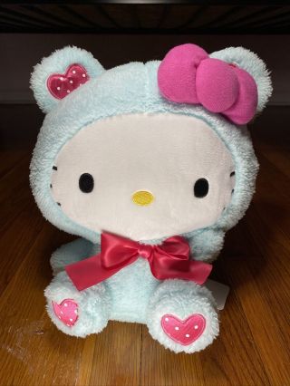 Hello Kitty Blue Bear Costume Hearts Plush 11 "
