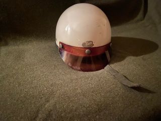 Vintage Buco White Traveler Half Helmet Will Size To 6 1/2 - 7 5/8 M - Xl