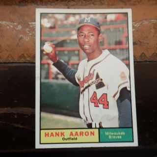 Vintage Baseball Card 1961 Topps Hank Aaron 415 (hof) Nm