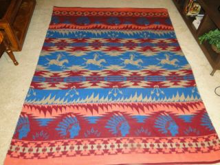 Vintage Design Blanket Beacon Cotton Camp Western Southwest 81 X 60 Inches