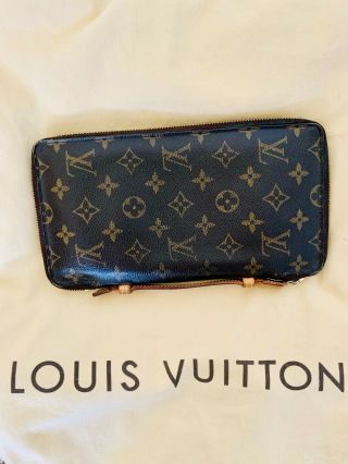 Authentic Vtg Louis Vuitton De Voyage Hand Wallet Organizer Brown Monogram